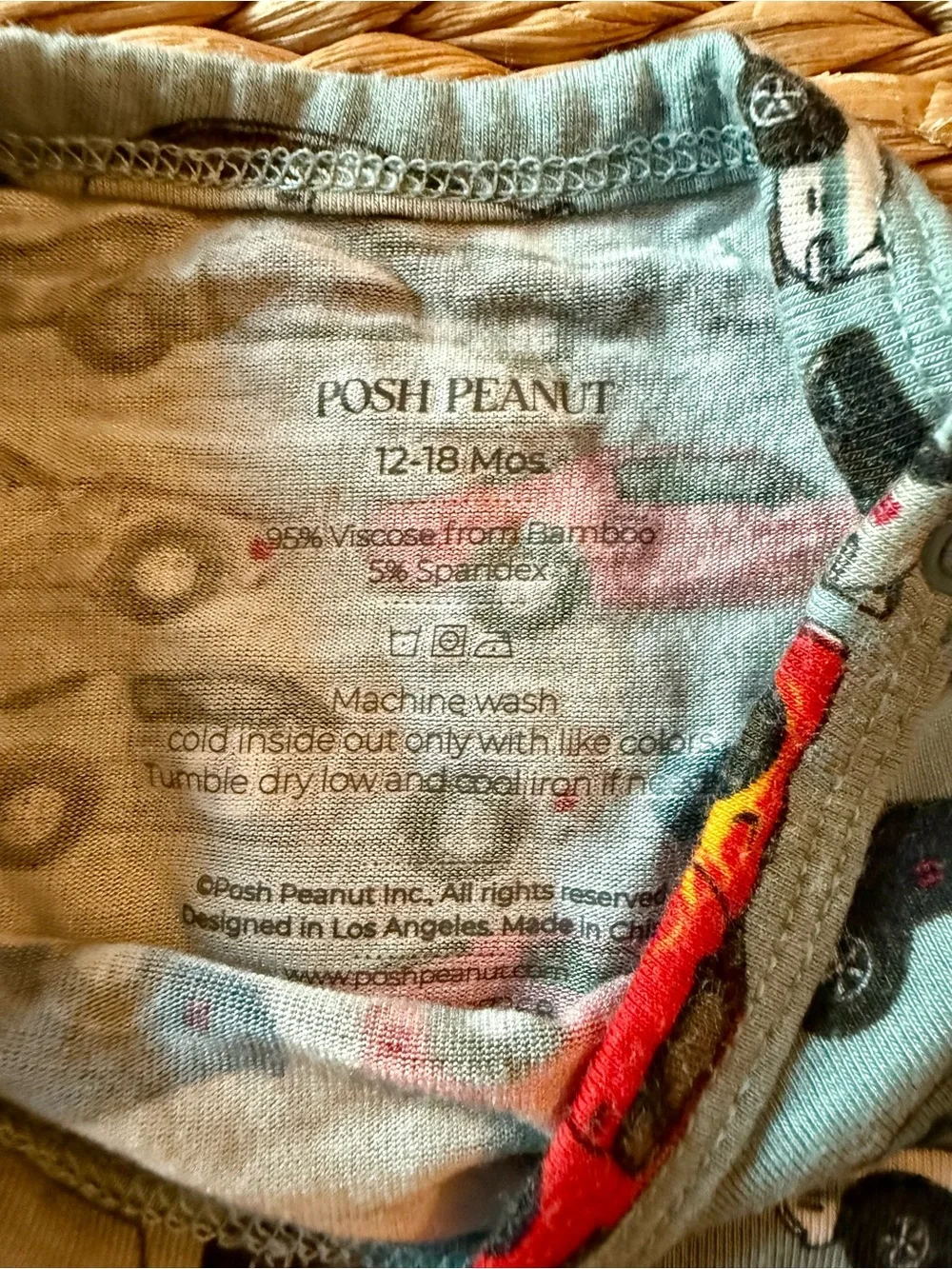 Posh Peanut Bamboo Car Romper Sz 12-18 Months